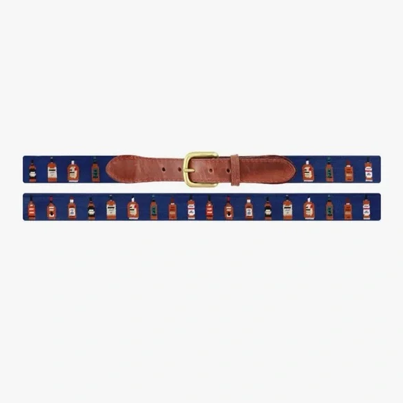 Smather’s and Branson Bourbon Bottle Needlepoint Belt Golf Preppy Old Money - Picture 2 of 7